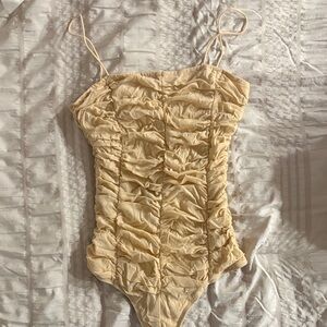 Ruched Cream Bodysuit